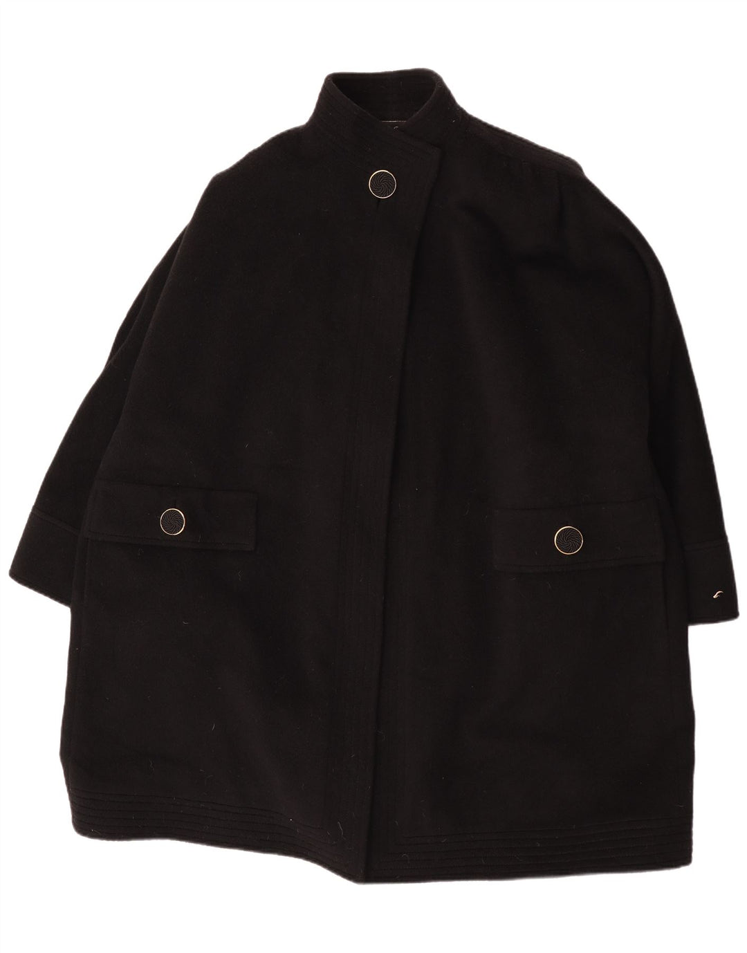 vintage Femmes Overcoat Overcoat UK 18 XL Laine d’Alpaga Noir