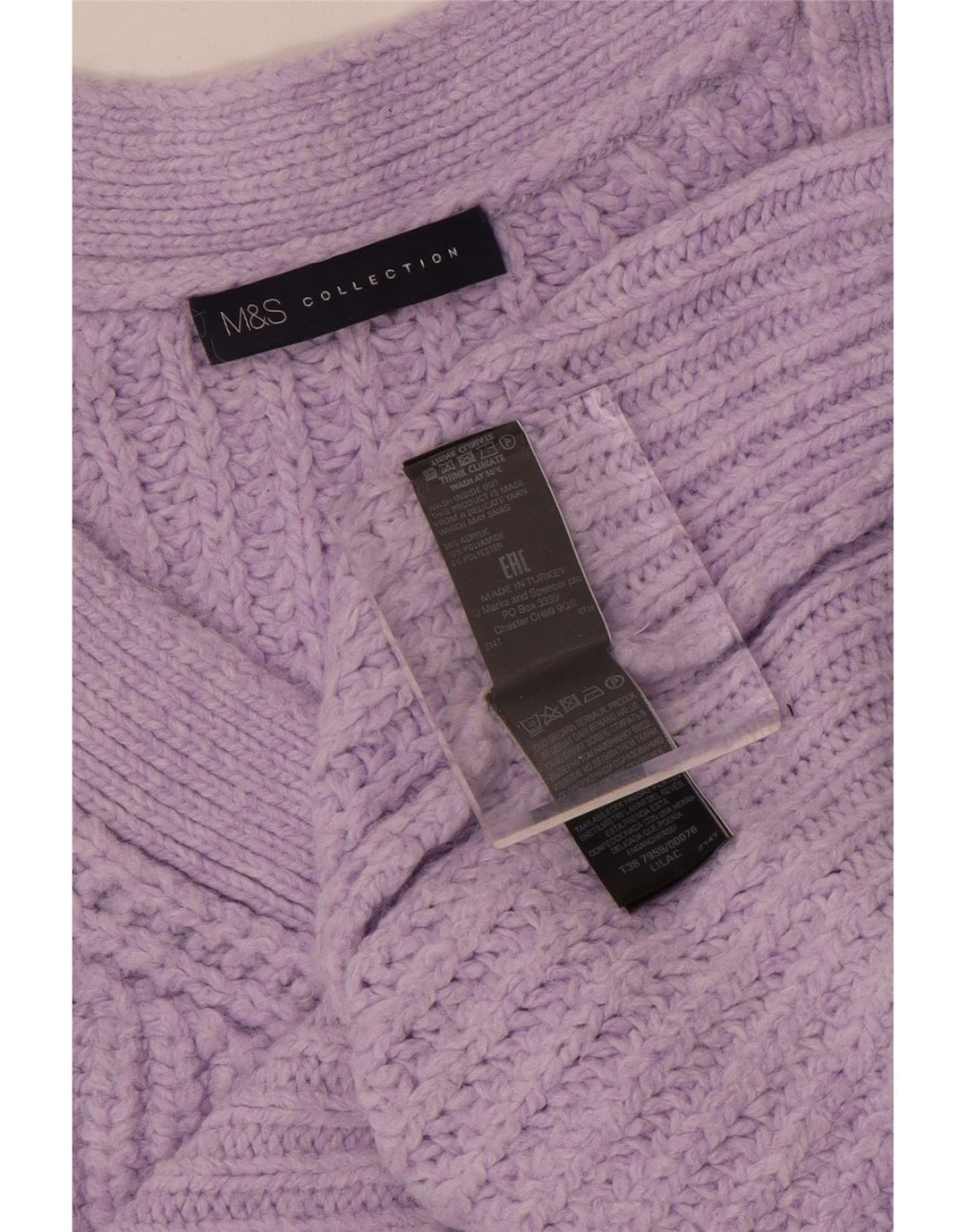 Marks & Spencer Pull surdimensionné à col en V pour femme UK 14 Violet moyen