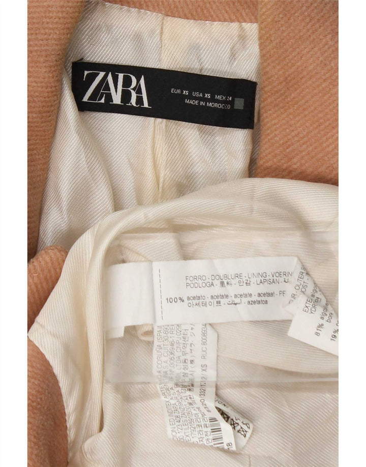 Zara Manteau surdimensionné à double boutonnage pour femme UK 6 XS Coton rose