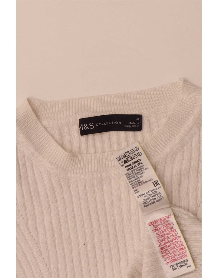 Marks & Spencer Pull col bateau pour femme UK 10 Petit Blanc