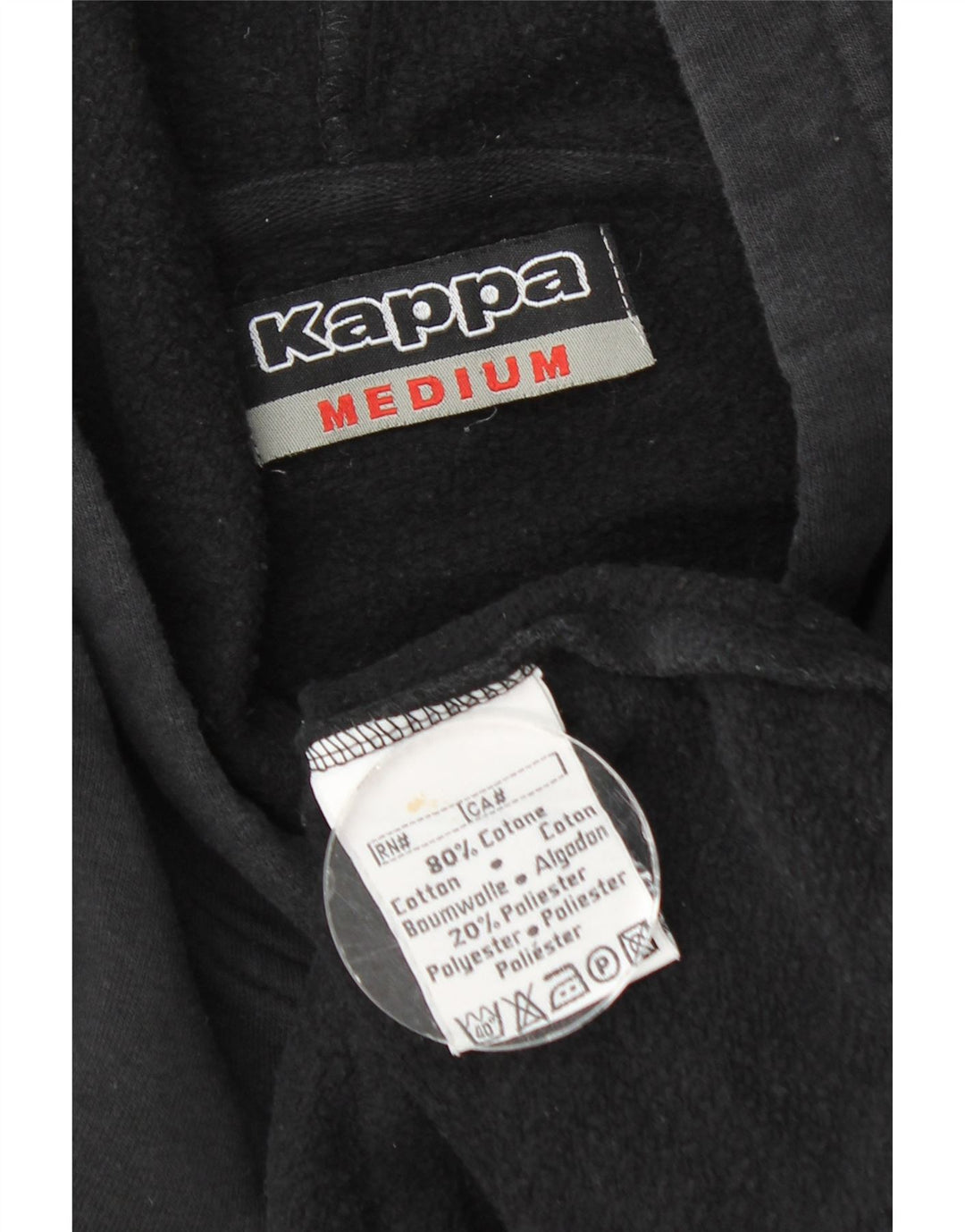 KAPPA Pull à capuche pour homme en coton noir moyen