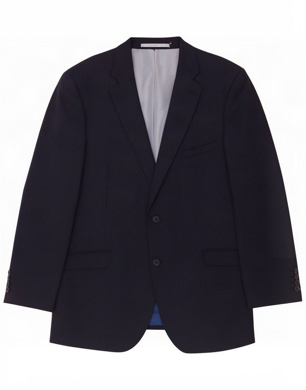 Marks & Spencer Veste blazer à 2 boutons pour homme UK 44 XL Bleu marine à fines rayures