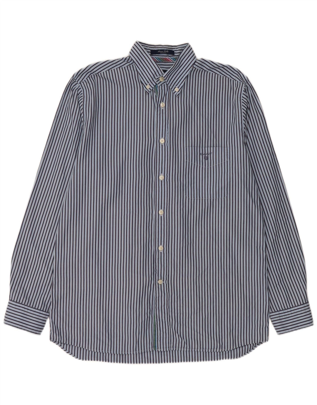 Gant Chemise Regular Fit Homme Bleu Moyen En Coton À Fines Rayures