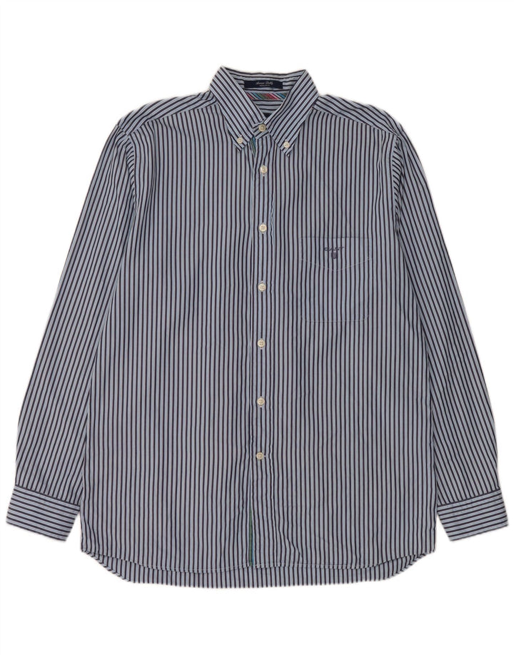 Gant Chemise Regular Fit Homme Bleu Moyen En Coton À Fines Rayures