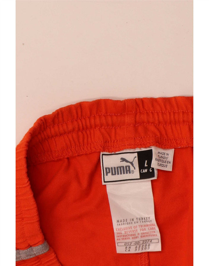 Puma Short de sport pour homme en coton color block Large Orange