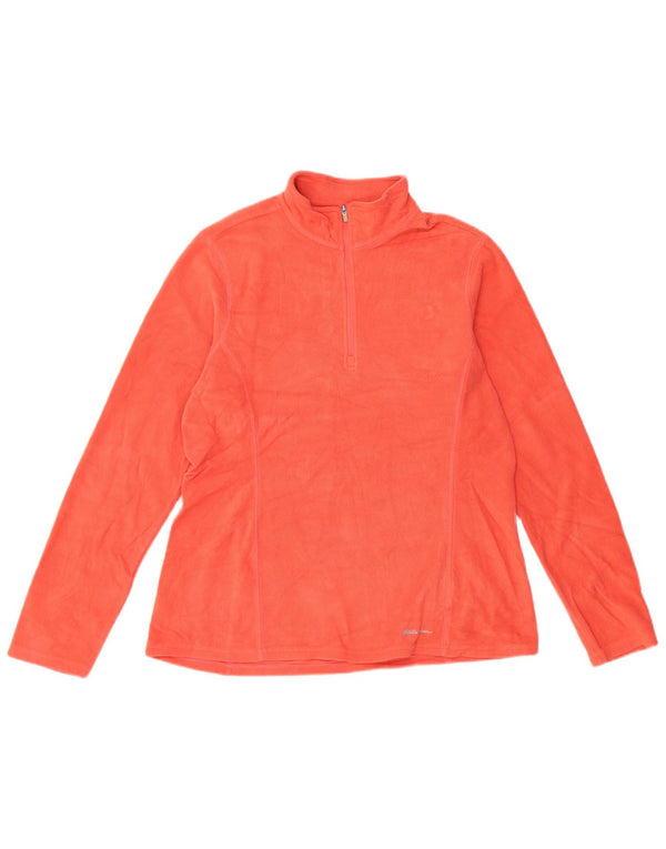 EDDIE BAUER Pull polaire à col zippé pour femme UK 12 Orange moyen Polyester