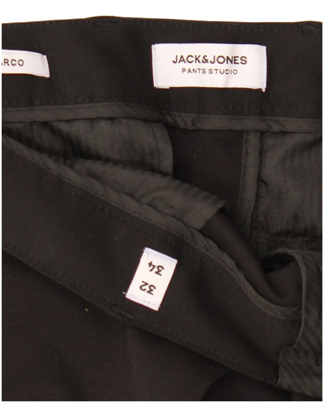Jack & Jones Pantalon Chino Slim Marco Homme W32 L34 Noir Polyester