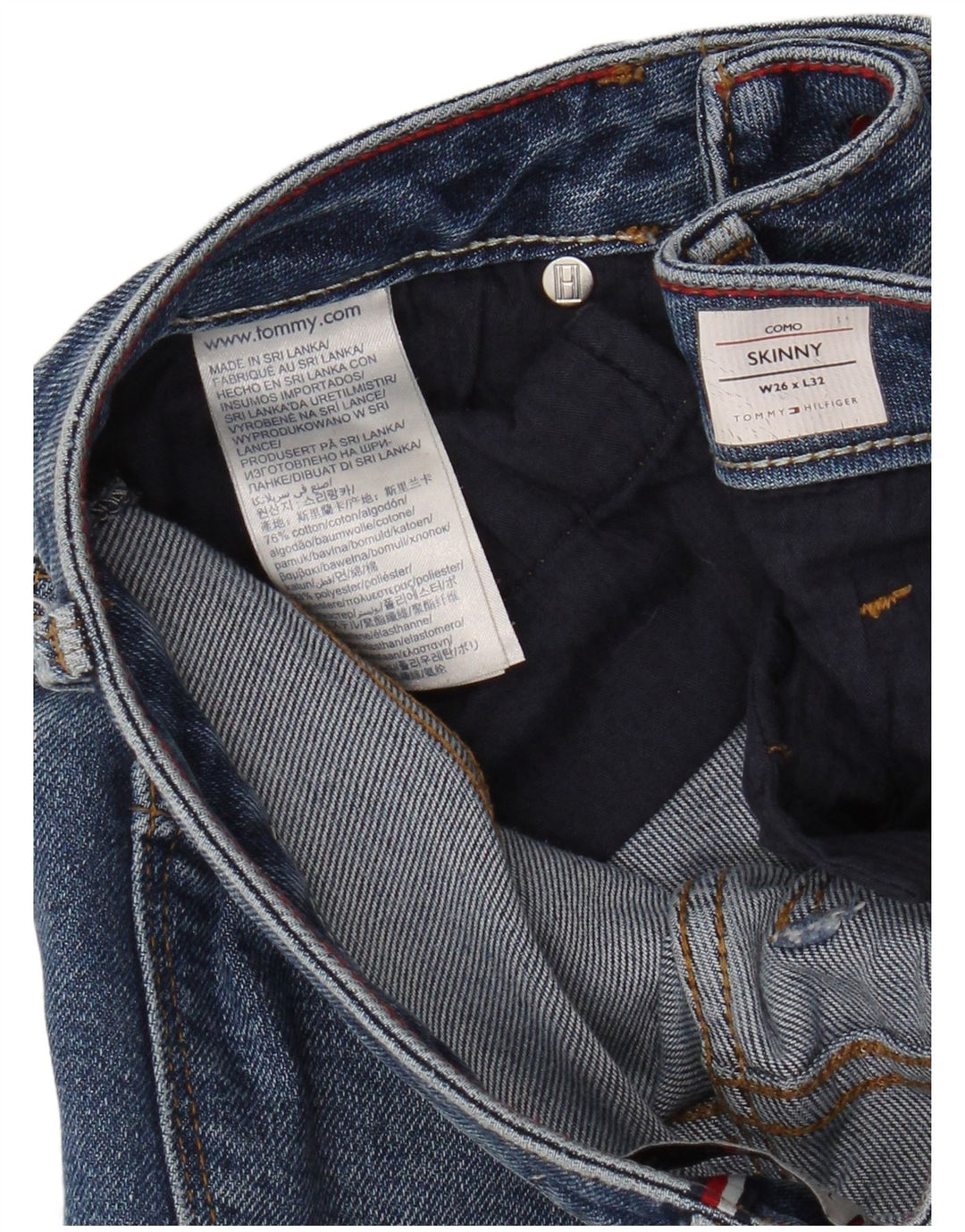 TOMMY HILFIGER Jean Skinny Como Femme W26 L32 Bleu Coton