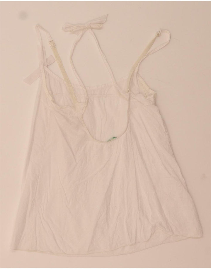 Benetton Femmes Crop Cami Top UK 4 XS Blanc