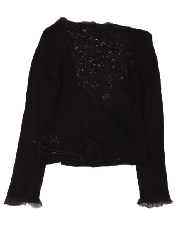 Max & Co. Cardigan court en laine vierge noire pour femme UK 14