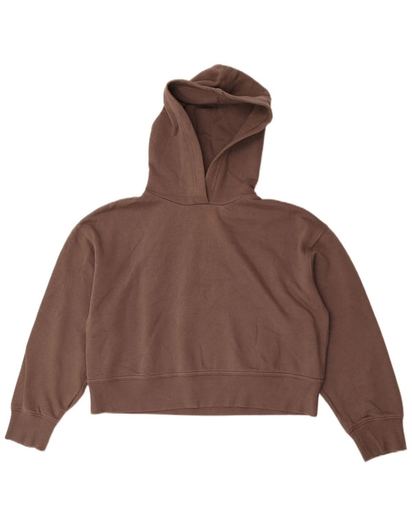 Zara Pull à capuche surdimensionné pour femme UK 14 en coton marron moyen