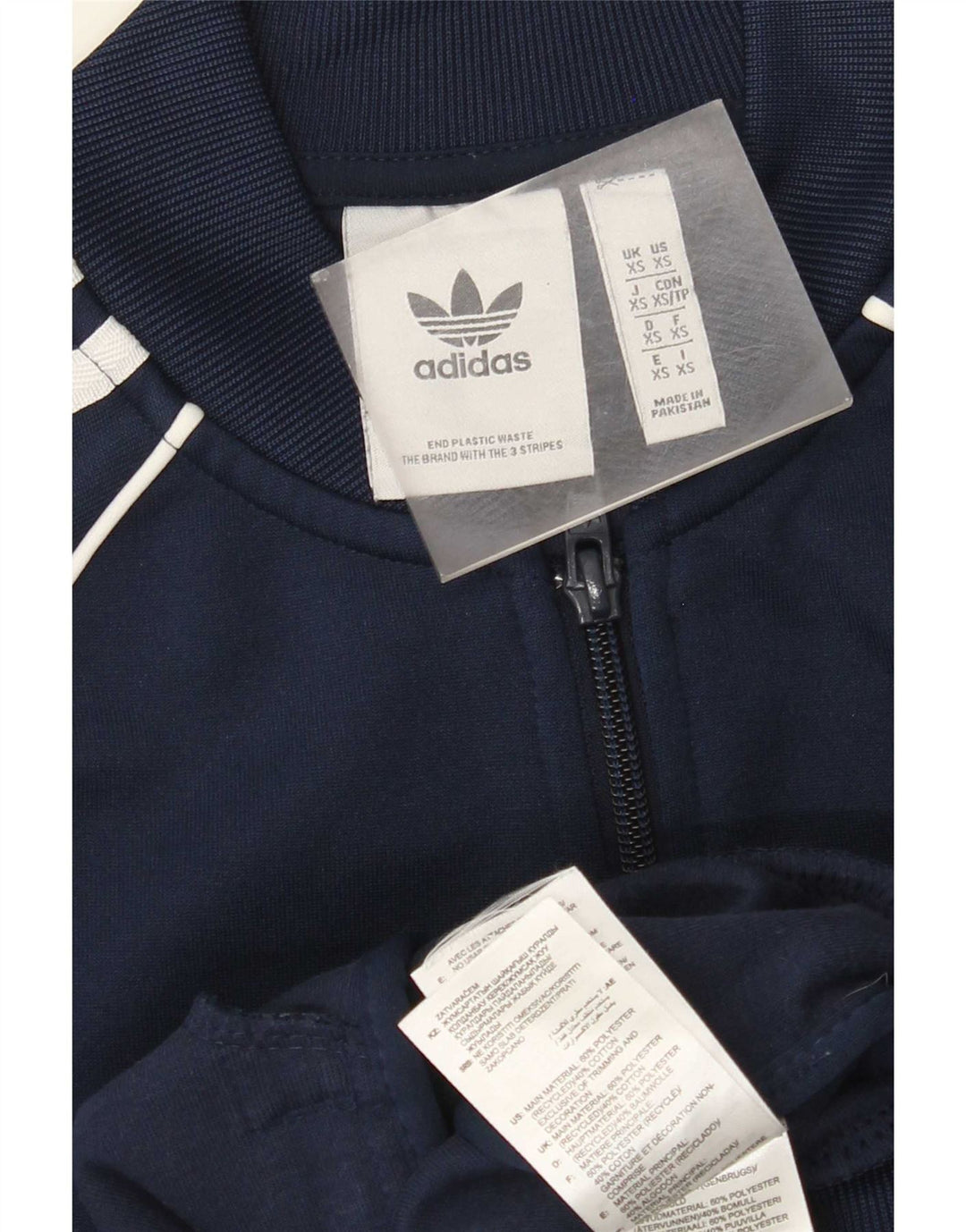 Adidas Veste de survêtement pour homme XS Bleu marine Polyester
