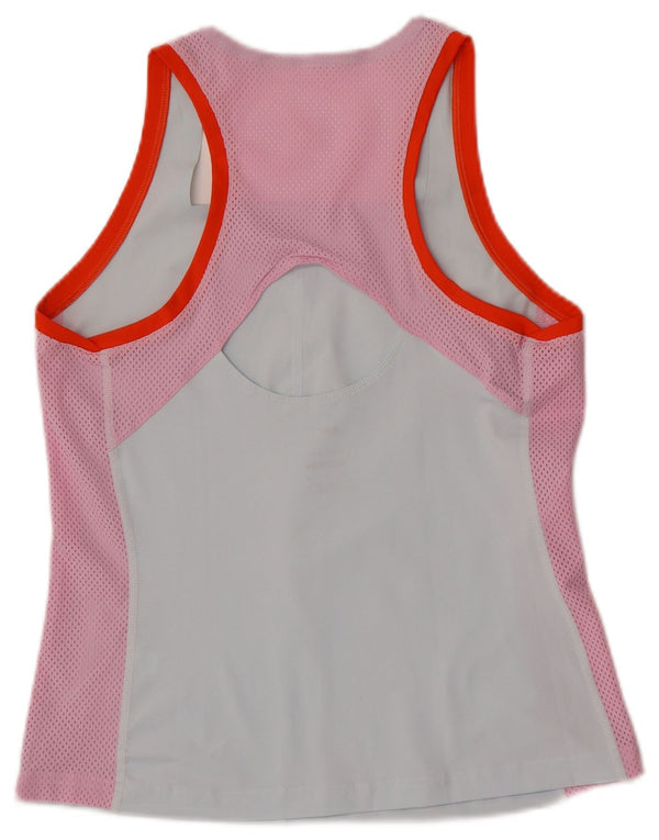Nike Womens Dri Fit Slim Vest Top UK 12 Bleu Moyen Colorblock