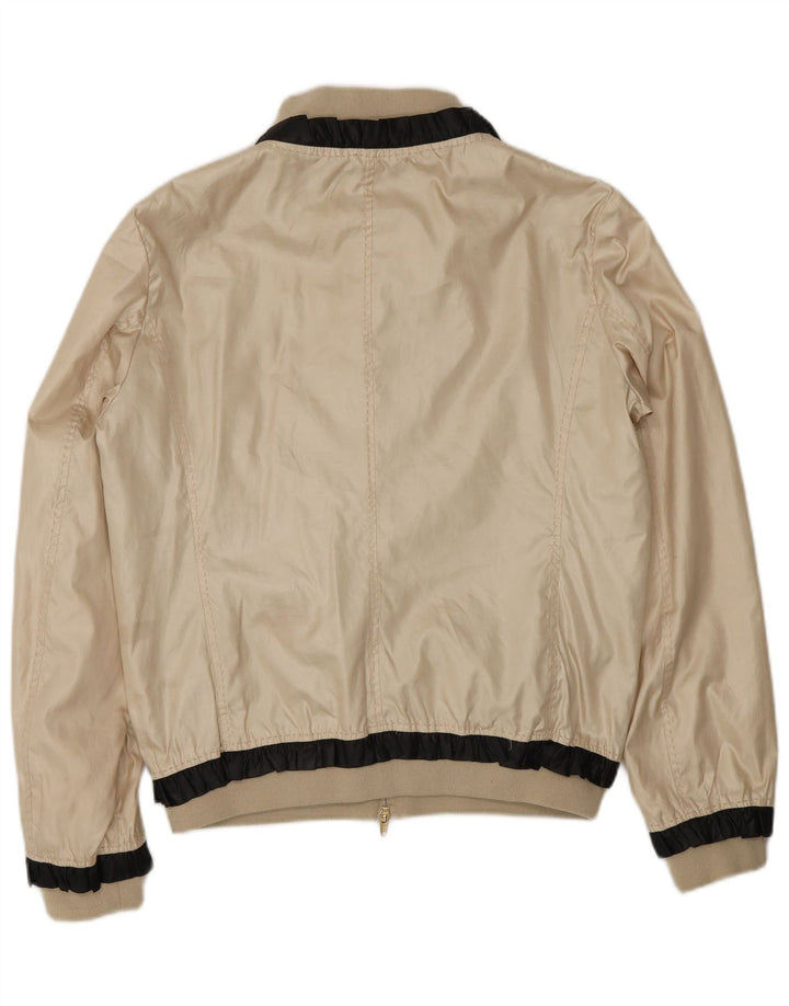 Moschino Veste Bomber Femme UK 14 Grand Doré Colorblock Polyester