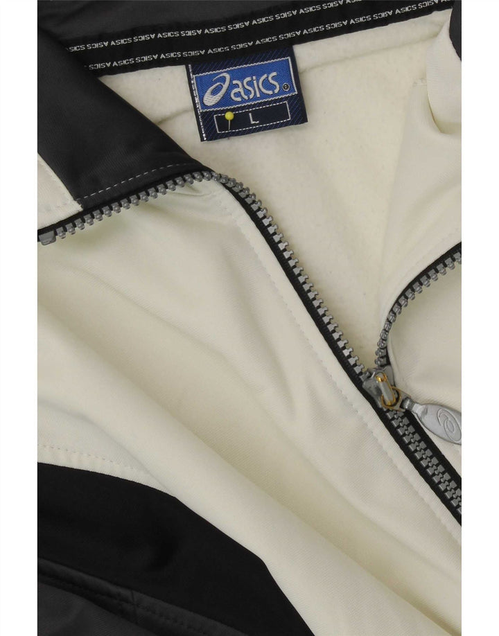 Asics Veste de survêtement pour homme Large Blanc Colourblock
