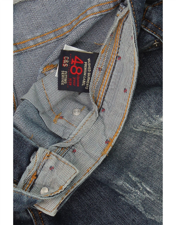 VINTAGE Mens Distressed Denim Shorts IT 48 Medium W34  Blue Cotton Vintage Vintage and Second-Hand Vintage from Messina Hembry 
