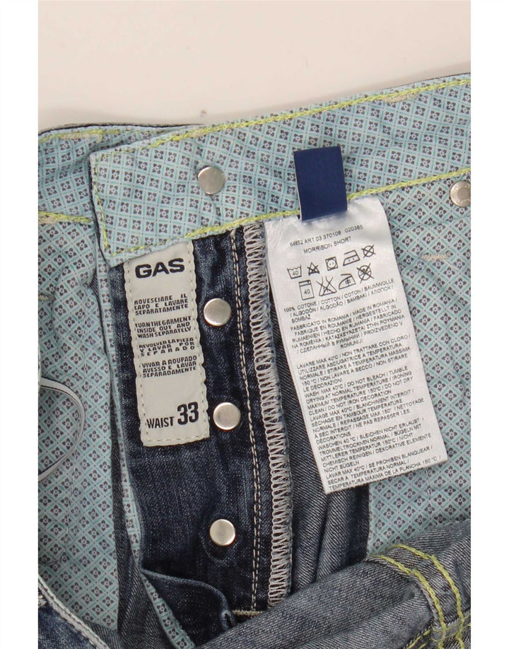 Gas Short en Jean Homme W33 Bleu Moyen Coton