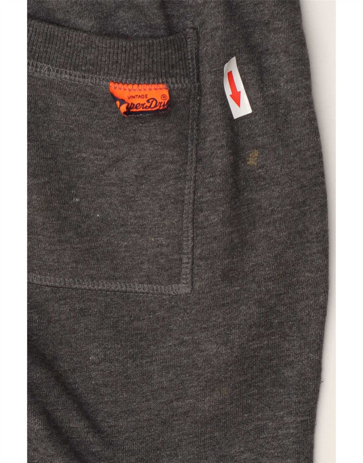 Superdry Short de Sport Graphique Homme Petit Gris Coton