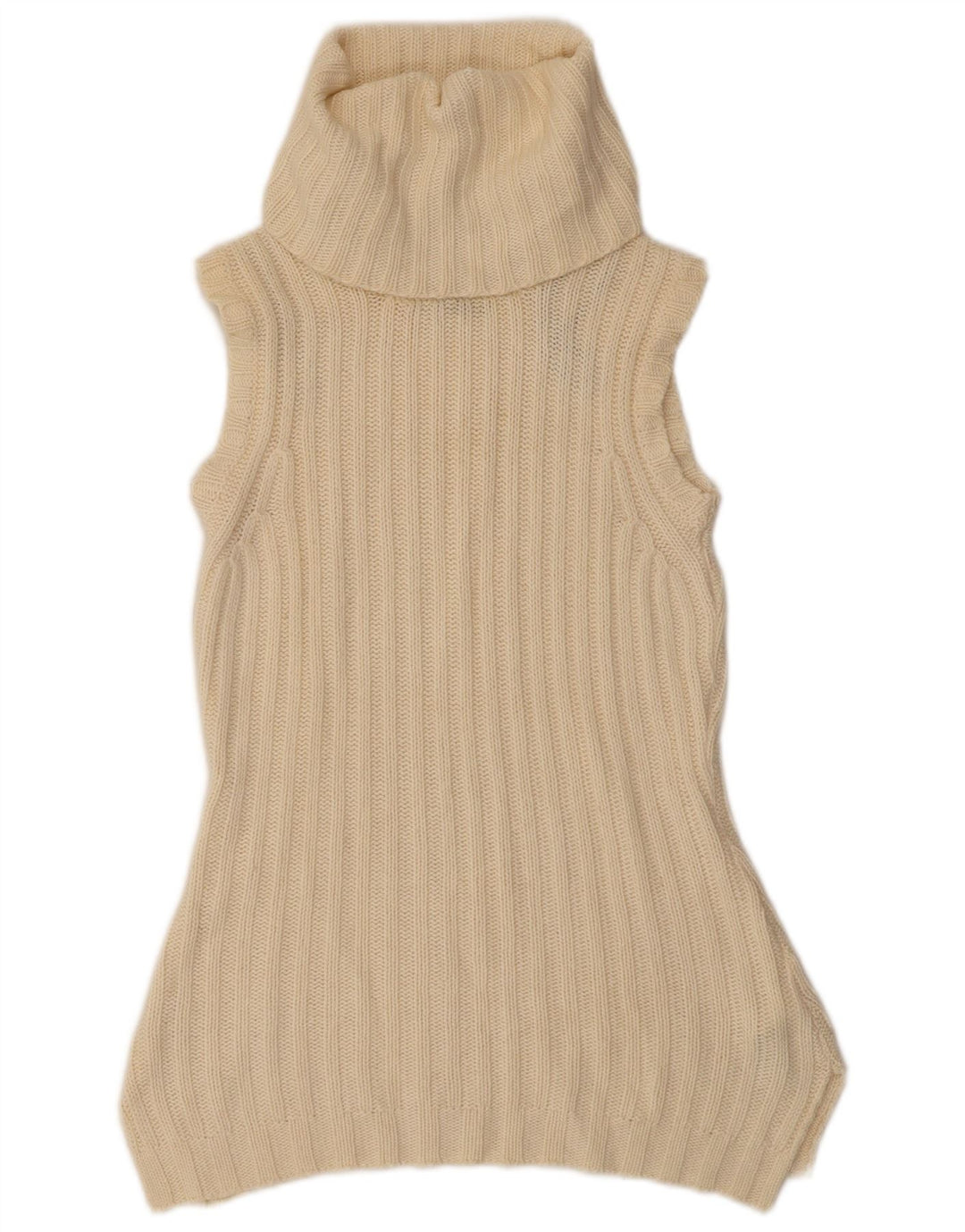 Massimo Dutti Pull sans manches à col roulé pour femme Beige moyen UK 12