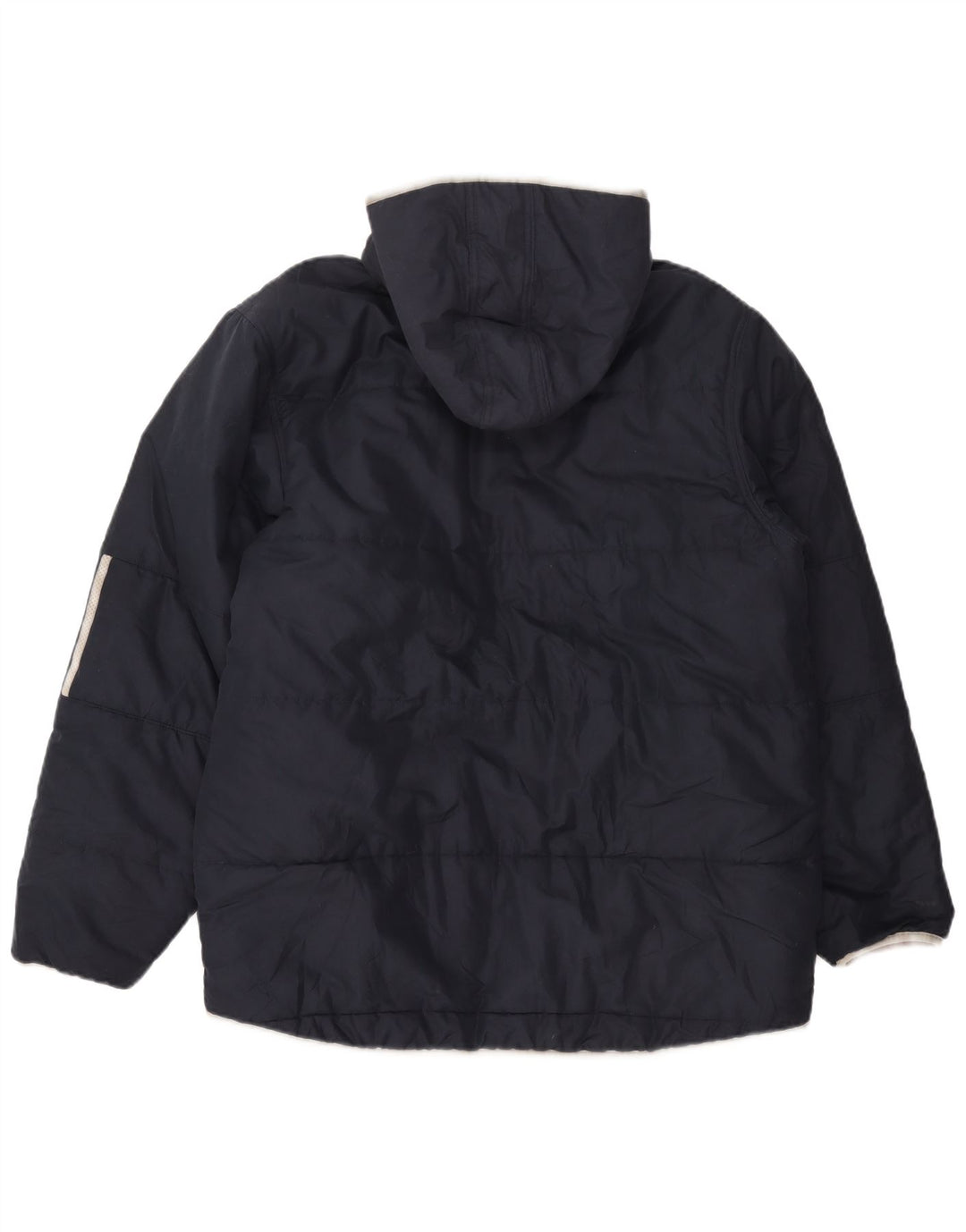 Adidas Veste rembourrée à capuche pour homme UK 38 Bleu marine moyen Polyester