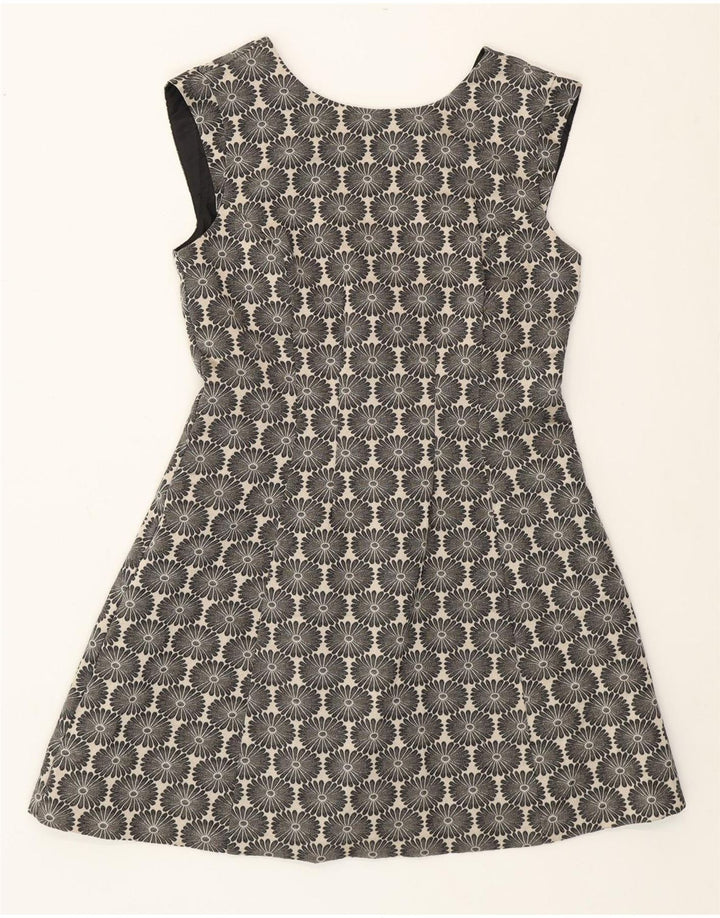 Oasis Robe trapèze pour femme UK 44 en coton floral bleu marine moyen