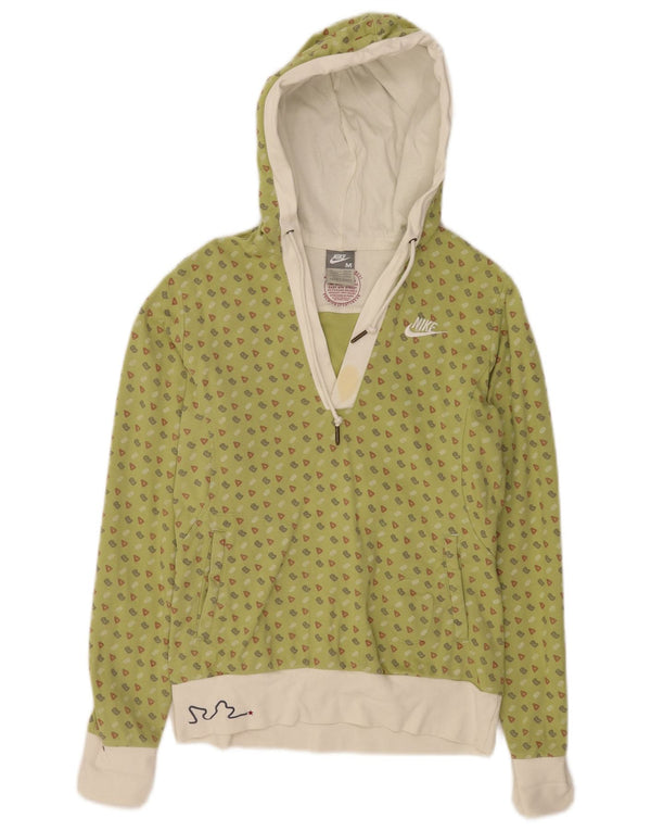 Nike Pull à capuche graphique pour femme UK 10/12 Vert moyen en coton Sports