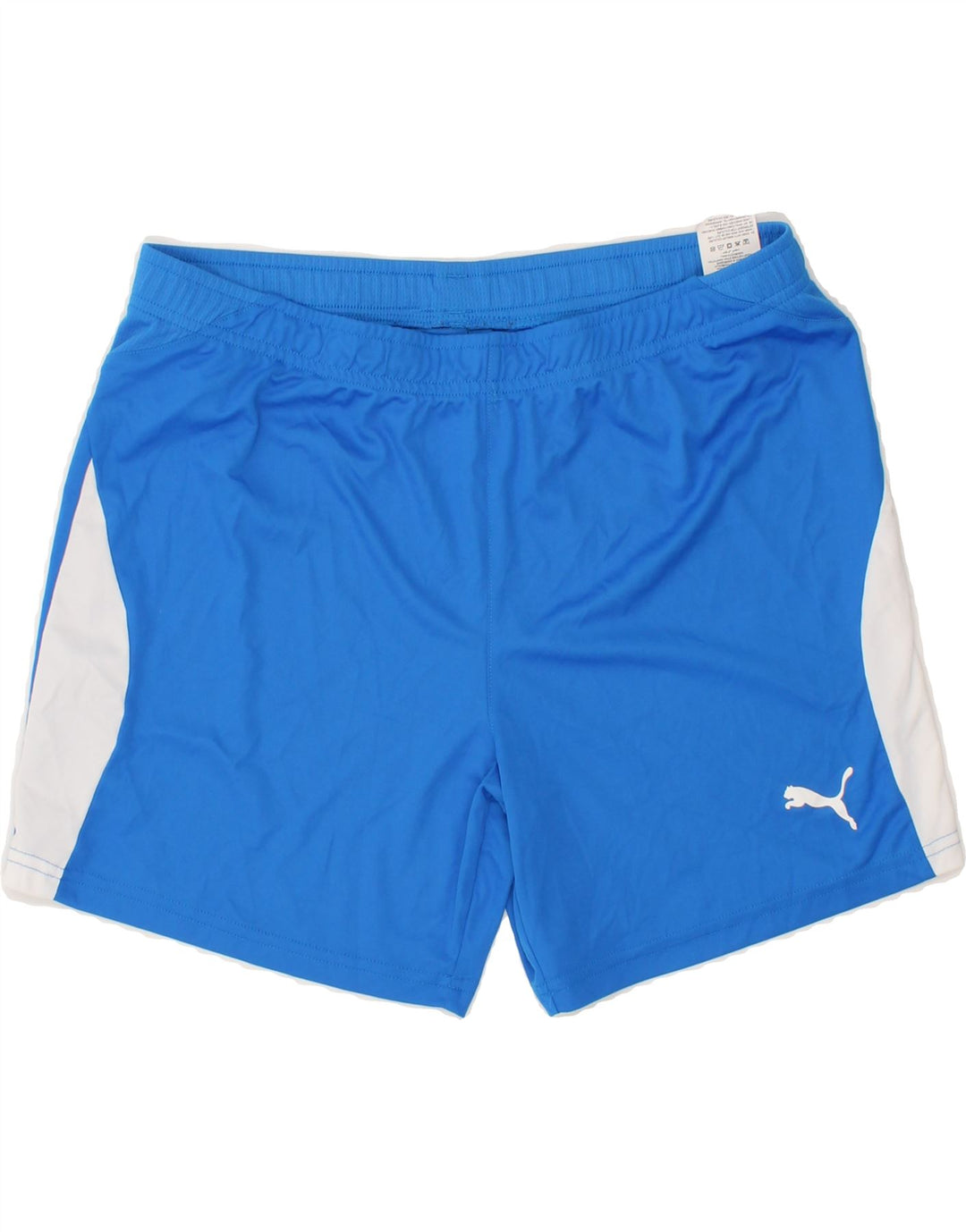PUMA Womens Sport Shorts UK 14 Large Blue Colourblock Polyester Vintage Puma and Second-Hand Puma from Messina Hembry 
