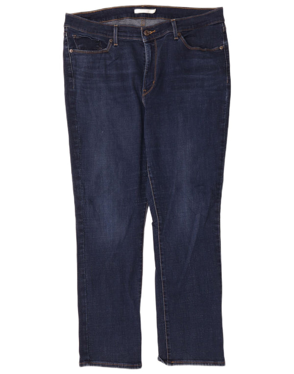 Levi's Jean droit taille haute pour femme US 16 2XL W33 L30 Bleu marine