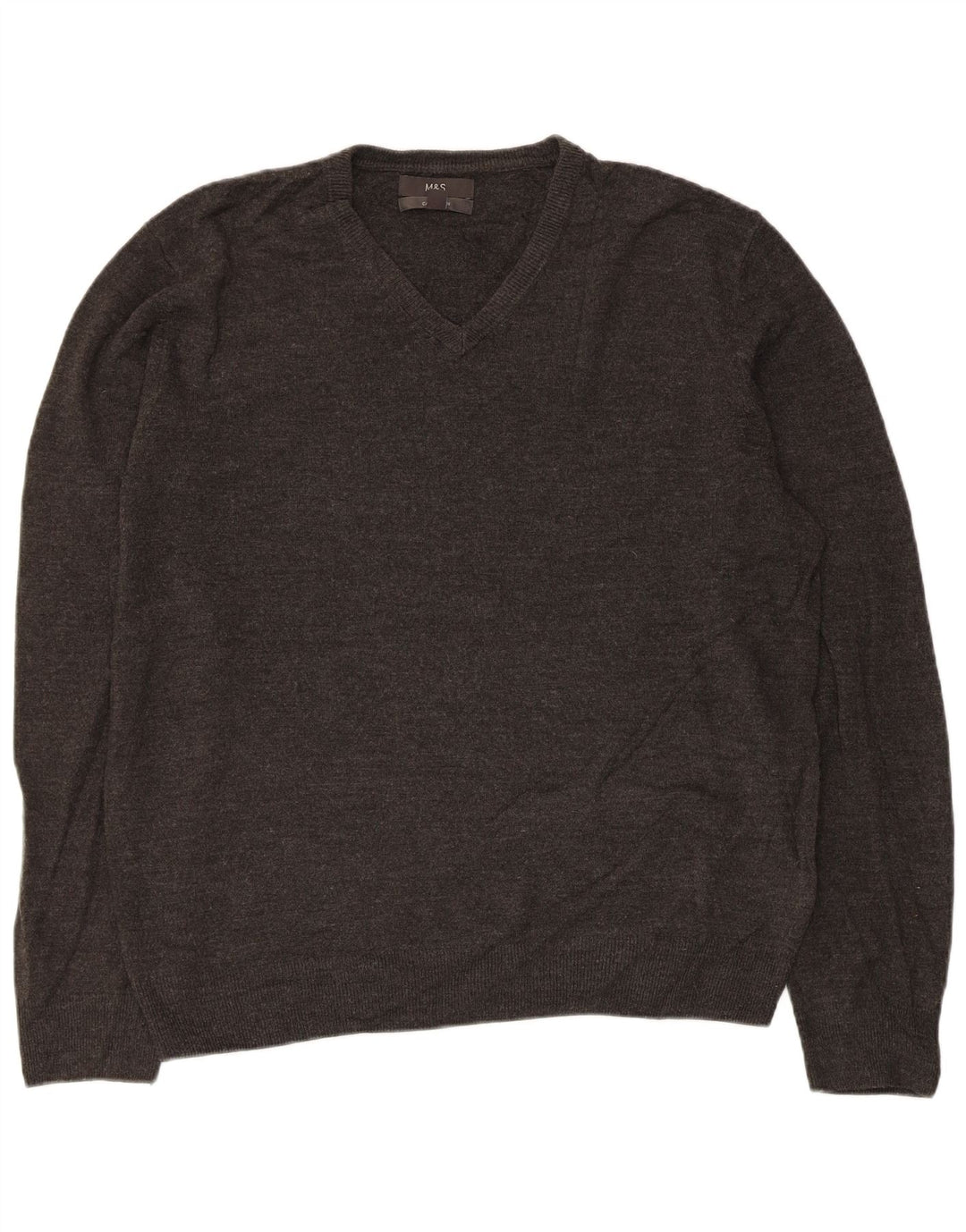 Marks & Spencer Pull Col V Homme XL Gris Acrylique