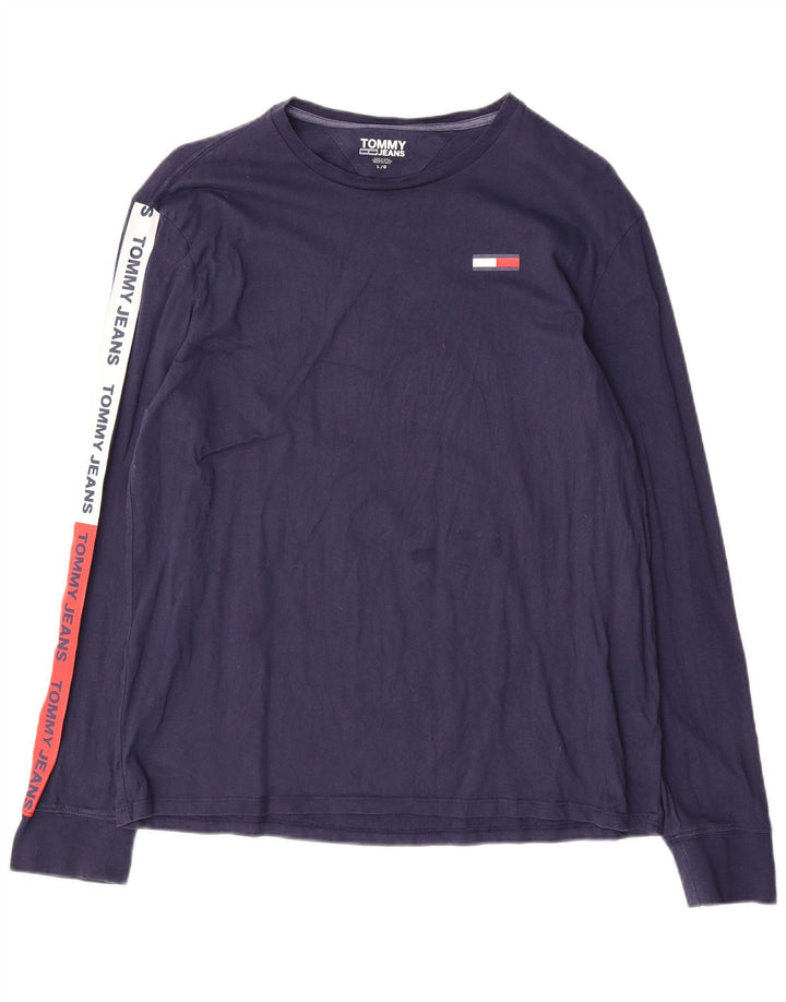 Tommy Hilfiger Haut graphique à manches longues pour hommes, grand color block bleu marine