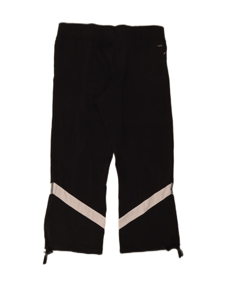 Adidas Femmes Capri Leggings UK 14 Grand Noir Colorblock Polyester