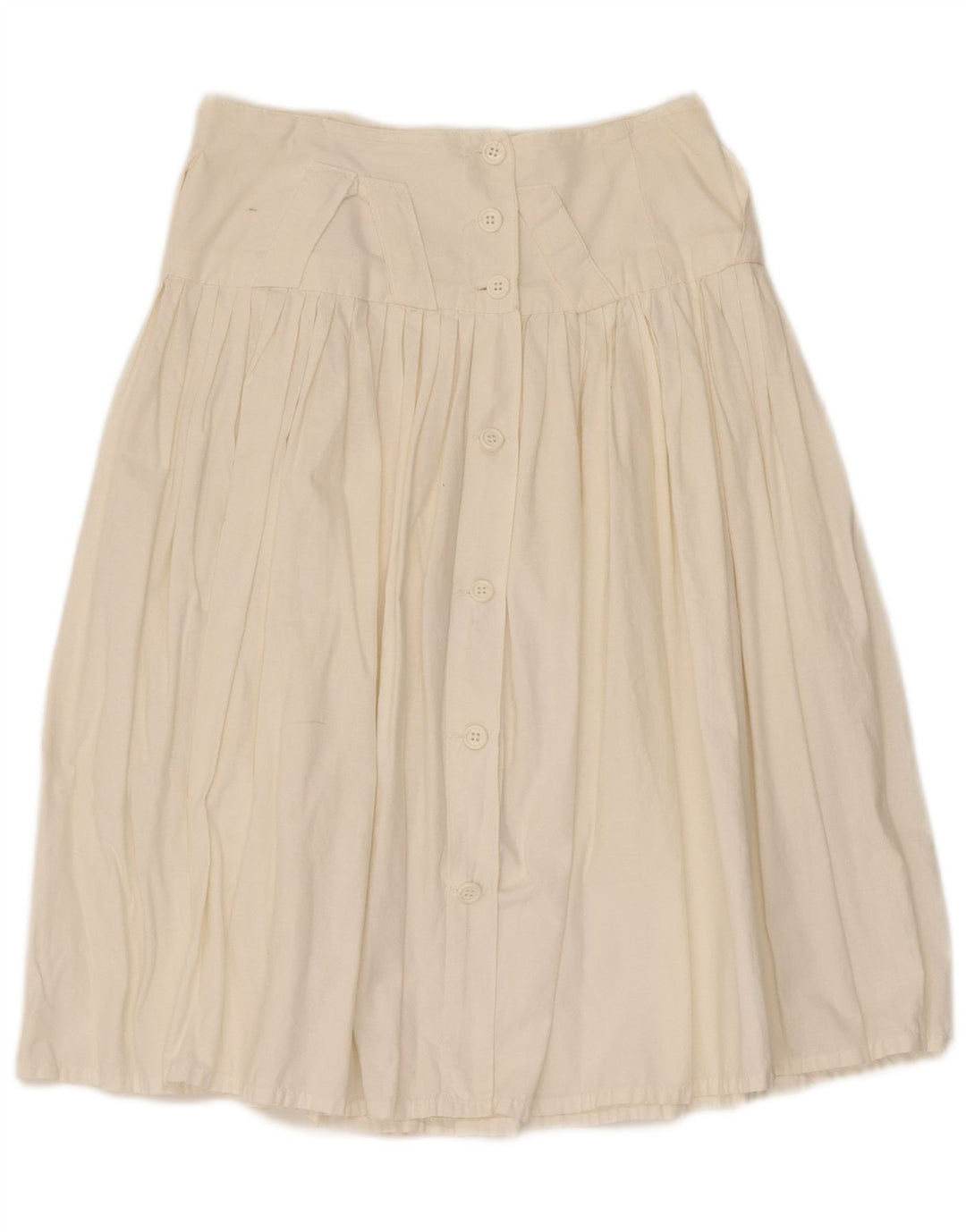 jupe plissée femme vintage IT 44 Medium W28 Coton Blanc