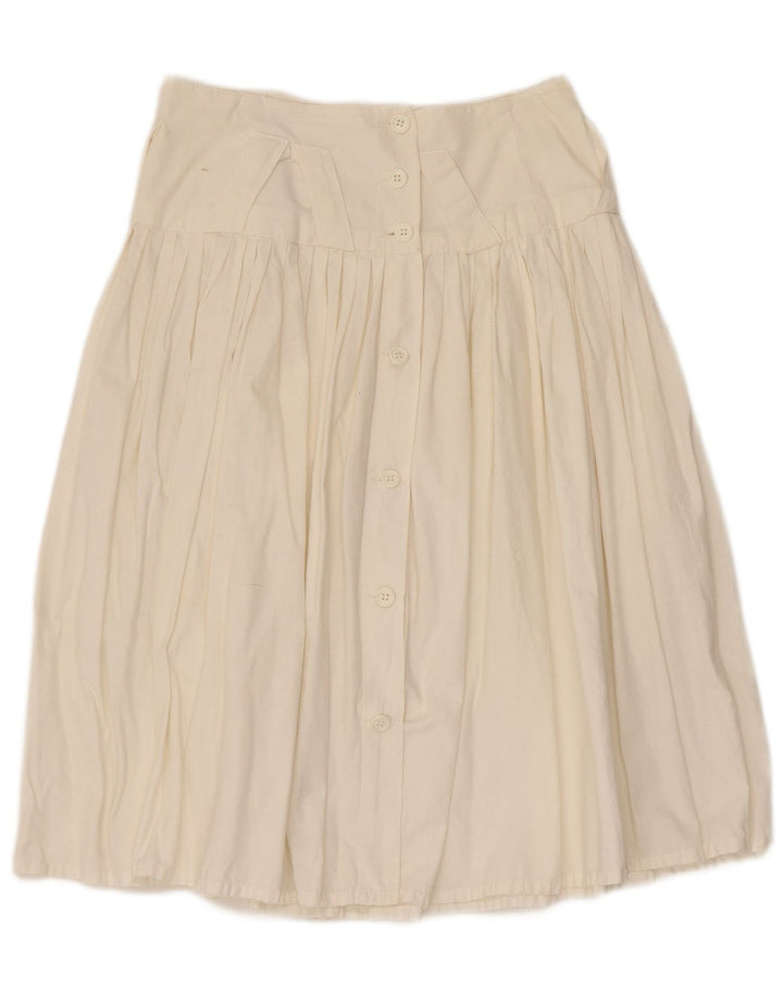 jupe plissée femme vintage IT 44 Medium W28 Coton Blanc