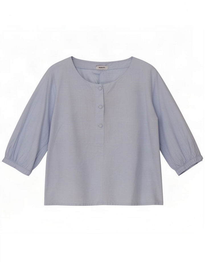 Max & Co. Haut chemisier à manches 3/4 pour femme UK 12 Bleu moyen