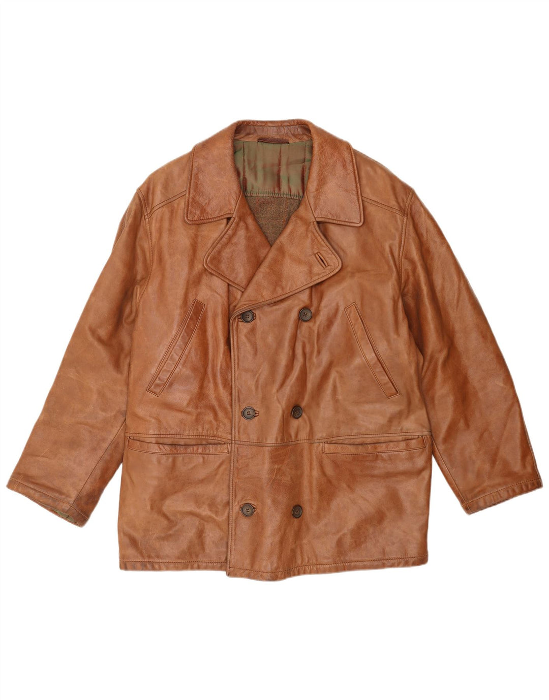 La Matta Veste en cuir à double boutonnage pour homme IT 52 XL Marron