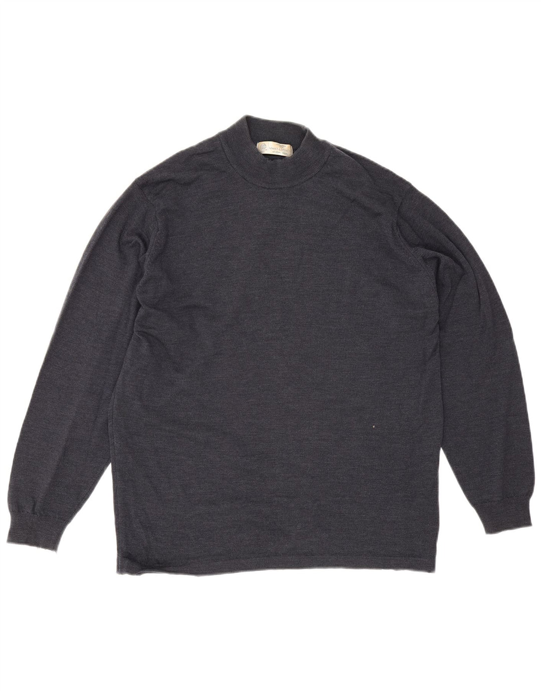 Marks & Spencer Pull col roulé pour homme en laine mérinos bleu marine