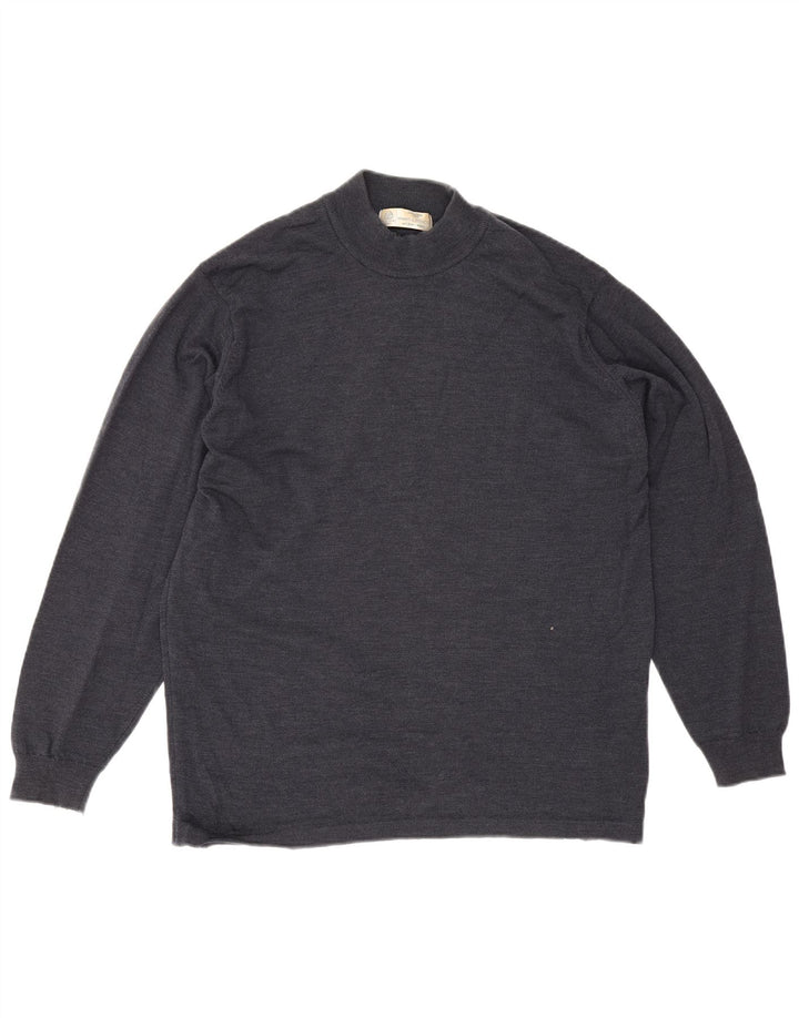 Marks & Spencer Pull col roulé pour homme en laine mérinos bleu marine