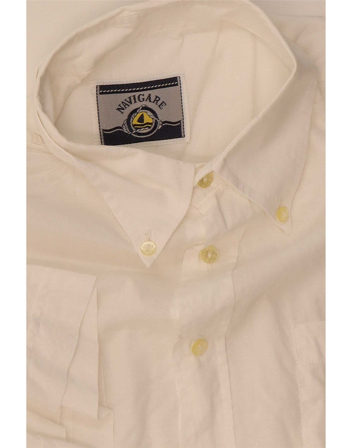 Navigare Chemise à manches courtes pour homme Large Blanc