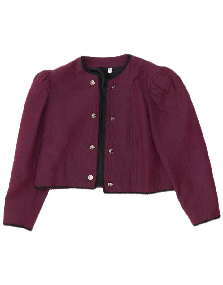 Veste Boléro Femme Vintage UK 14 Viscose Violet Moyen
