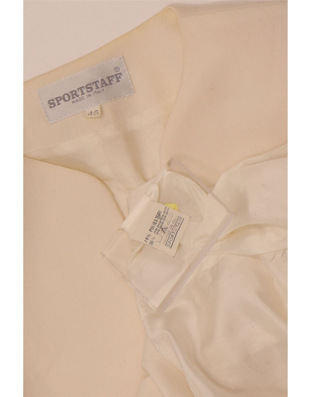 Sportstaff Veste Blazer Femme IT 46 Large Blanc Polyester