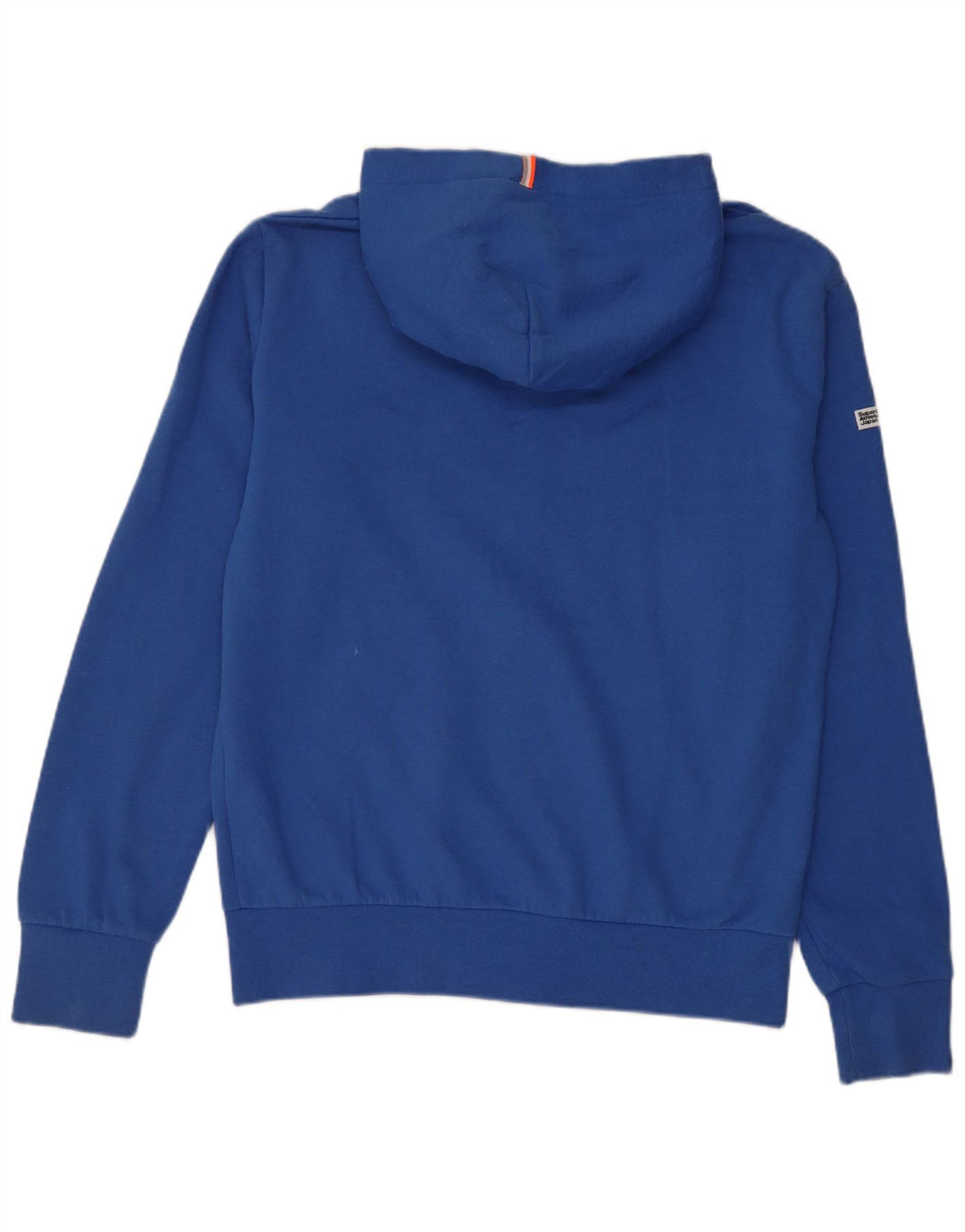 SUPERDRY Pull à capuche zippé pour hommes, grand coton bleu