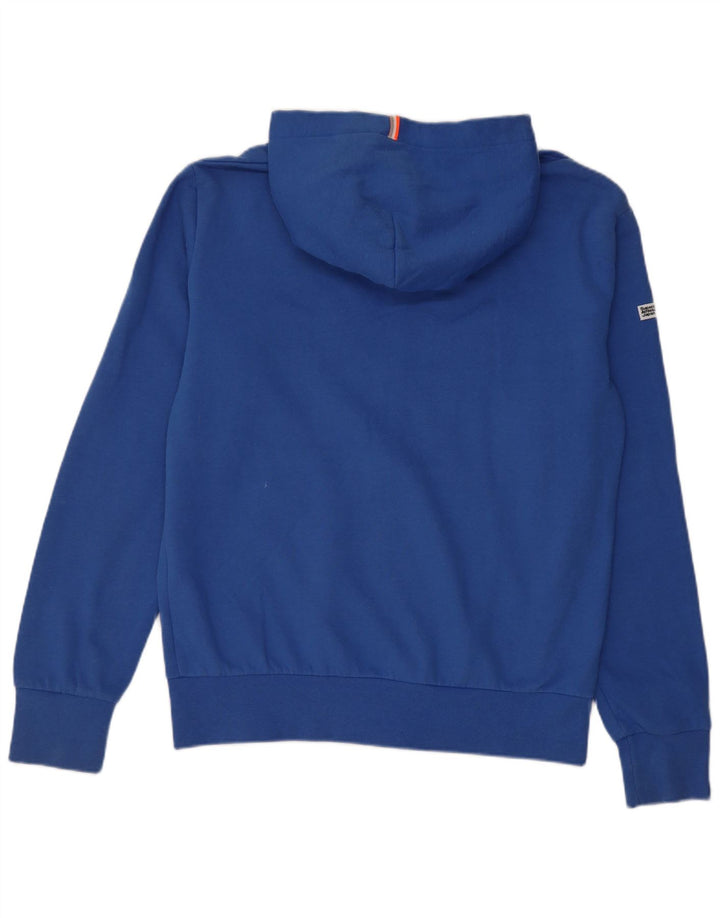 SUPERDRY Pull à capuche zippé pour hommes, grand coton bleu