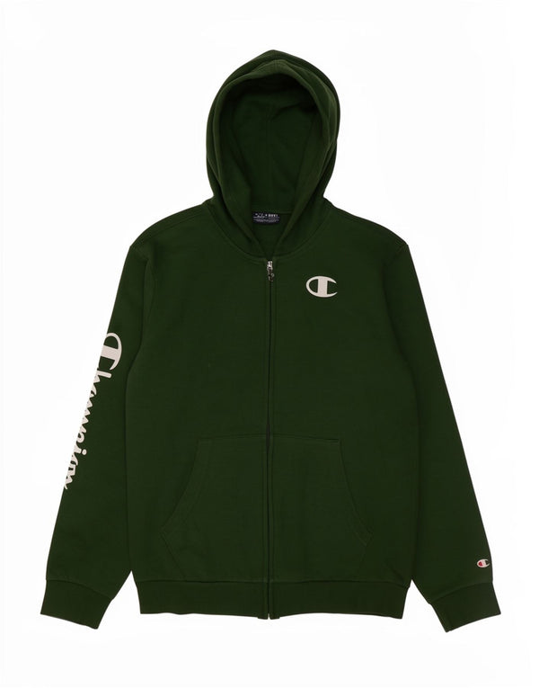 Champion Pull à capuche zippé graphique pour garçon 13-14 ans XL Vert Coton Sports
