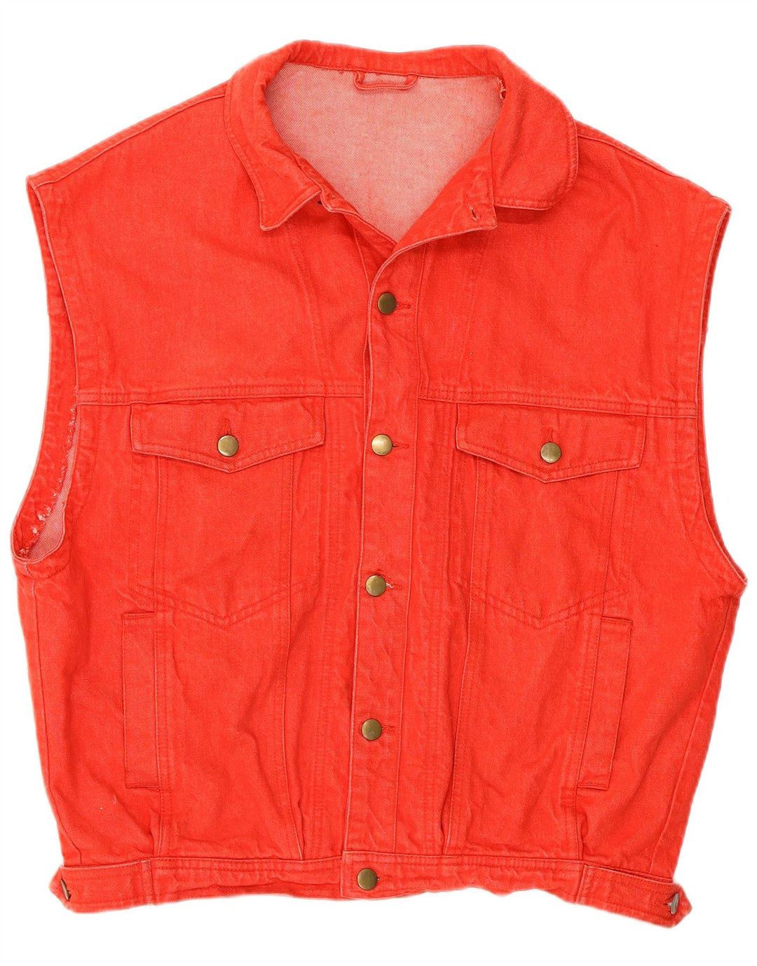 Gilet en jean vintage garçon 15-16 ans coton rouge