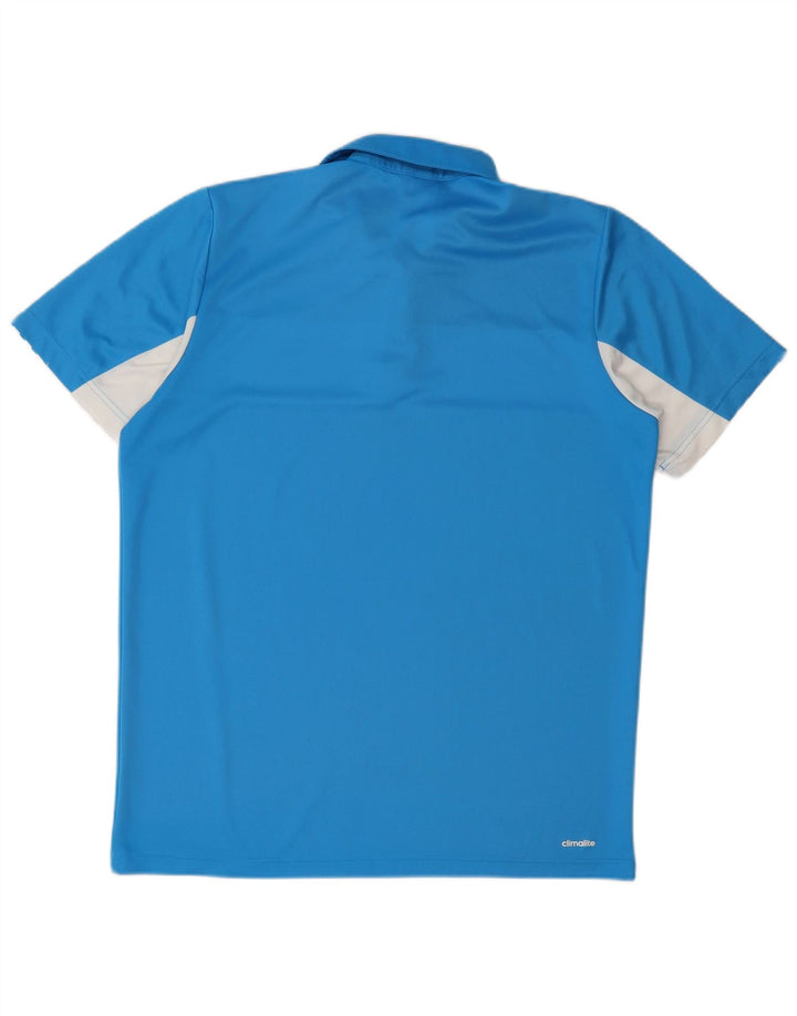 Adidas Hommes Climalite Polo Grand Bleu Colorblock Polyester