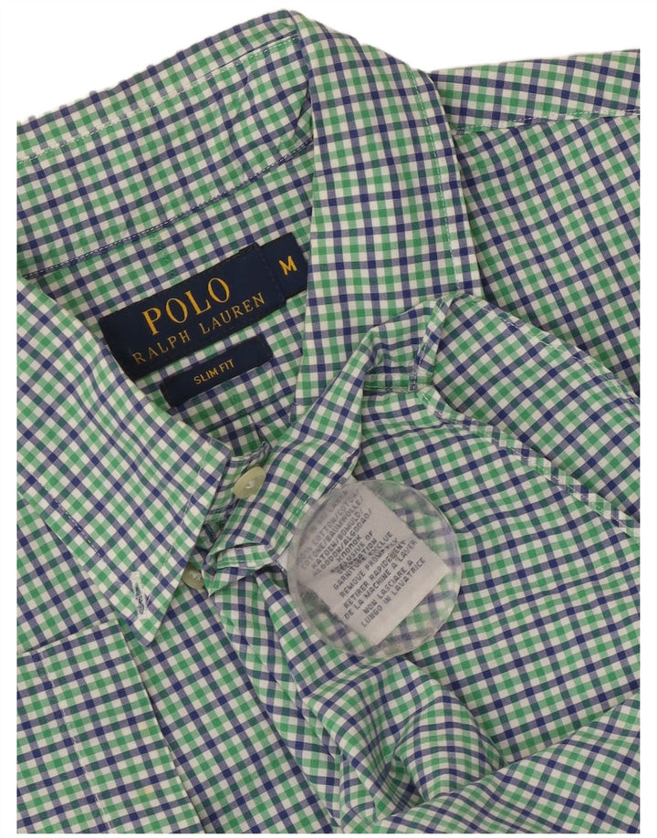 Polo Ralph Lauren Chemise slim à manches courtes pour homme Vert moyen à carreaux
