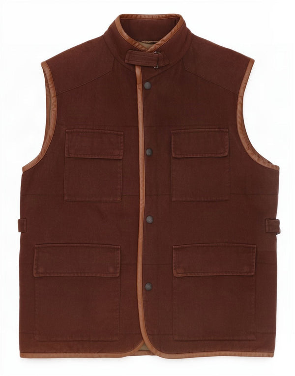 Pierre Cardin Gilet utilitaire pour hommes IT 50 Large Marron