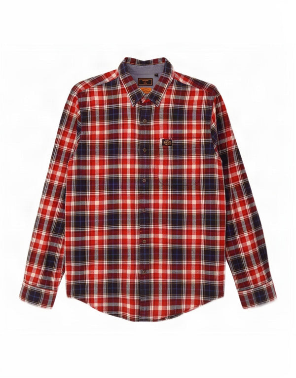 Superdry Chemise Flanelle XL Rouge Carreaux Coton Homme