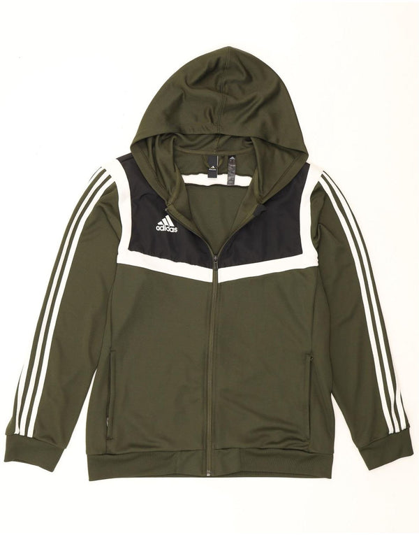 Adidas Climalite Veste de survêtement à capuche pour homme Kaki Colorblock