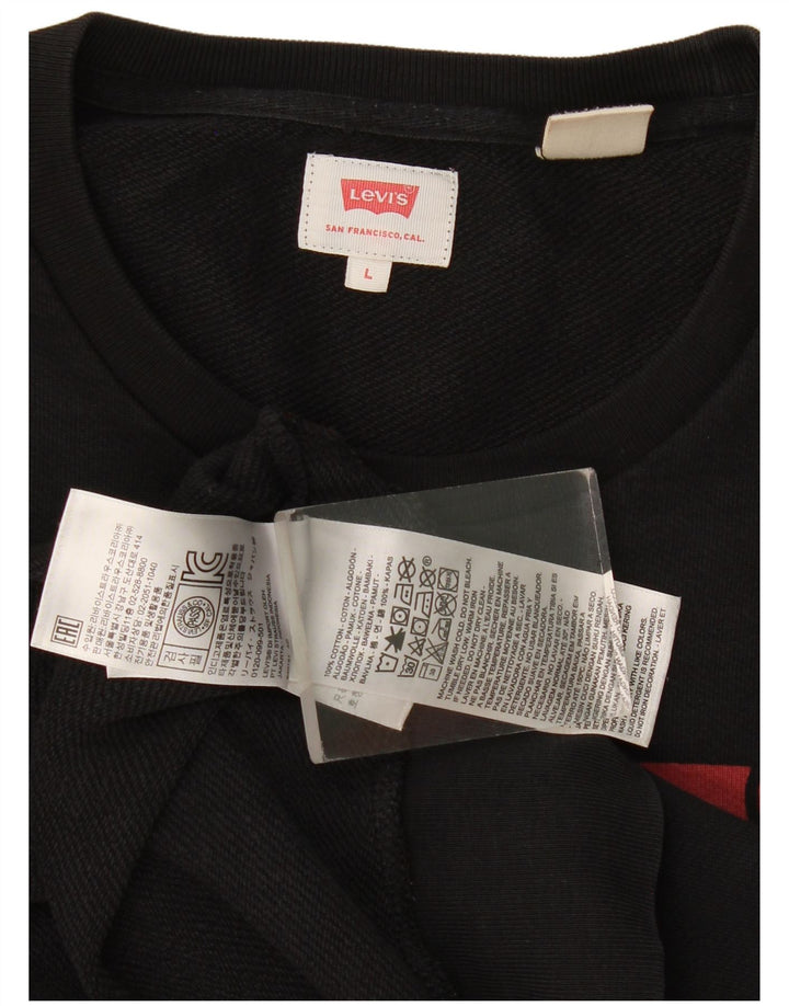 Levi's Graphic Sweatshirt Jumper Large Homme Noir Coton